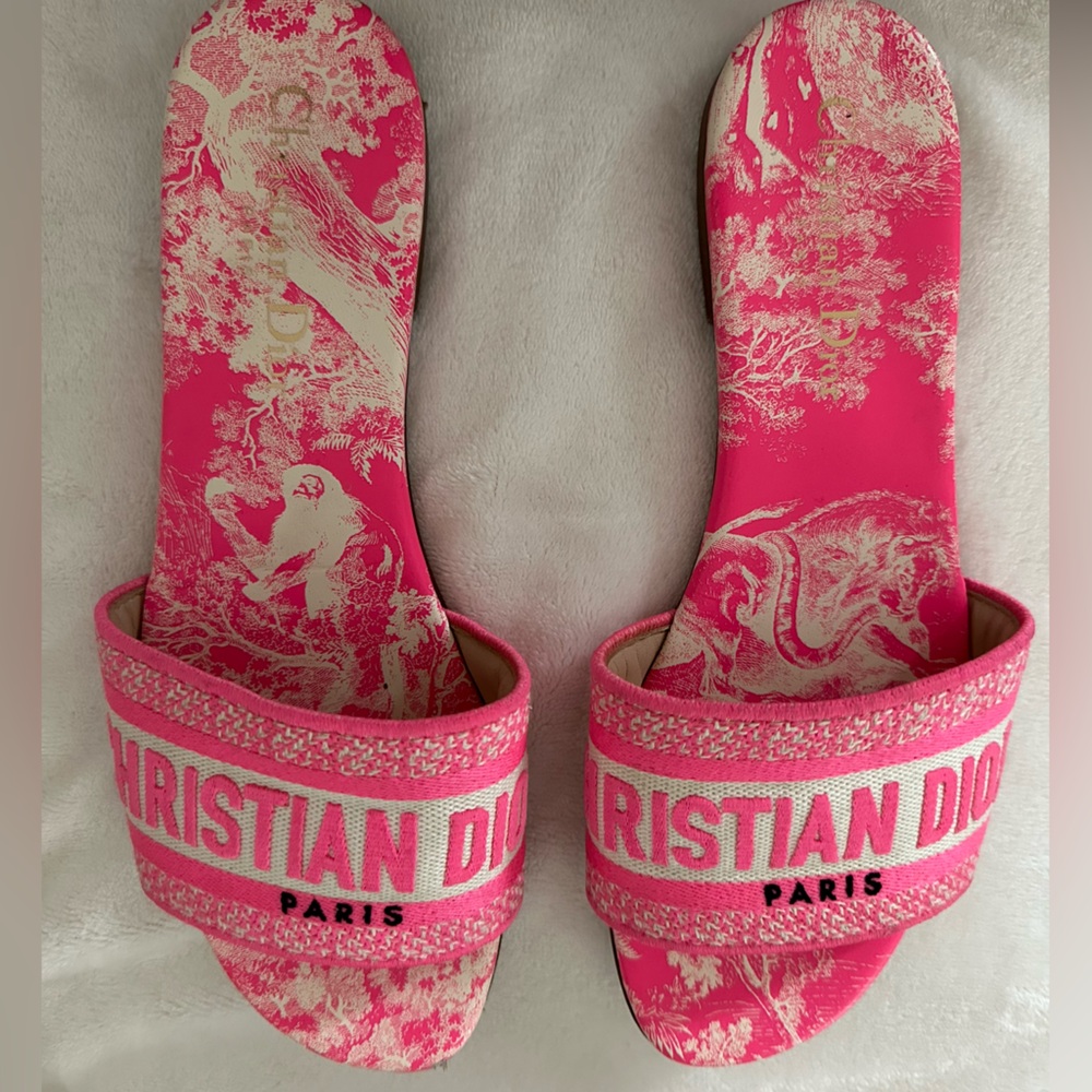 Dior Pink Slide Sandals Authentic with Dior box